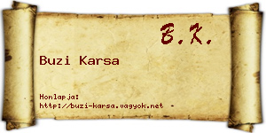 Buzi Karsa névjegykártya